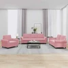 Sofa Sofos komplektas su pagalvėlėmis, 3 dalių, rožinis, aksomas