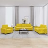 Sofa Sofos komplektas su pagalvėlėmis, 3 dalių, geltonas, aksomas
