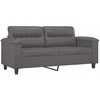 Sofa Sofos komplektas su pagalvėlėmis, 3 dalių, pilkas, dirbtinė oda