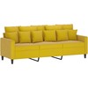 Sofa Sofos komplektas su pagalvėlėmis, 3 dalių, geltonas, aksomas