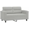 Sofa Sofos komplektas su pagalvėlėmis, 3 dalių, pilkas, audinys