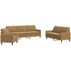 Sofa Sofos komplektas su pagalvėlėmis, 3 dalių, rudas, aksomas