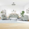 Sofa Sofos komplektas su pagalvėlėmis, 3 dalių, pilkas, aksomas