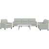 Sofa Sofos komplektas su pagalvėlėmis, 3 dalių, pilkas, aksomas