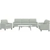 Sofa Sofos komplektas su pagalvėlėmis, 3 dalių, pilkas, aksomas