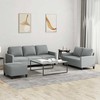Sofa Sofos komplektas su pagalvėlėmis, 3 dalių, pilkas, audinys