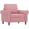 Sofa Sofos komplektas su pagalvėlėmis, 3 dalių, rožinis, aksomas