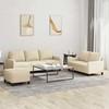 Sofa Sofos komplektas su pagalvėlėmis, 3 dalių, kreminis, audinys