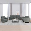 Sofa Sofos komplektas su pagalvėlėmis, 3 dalių, pilkas, audinys