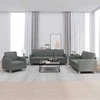 Sofa Sofos komplektas su pagalvėlėmis, 3 dalių, pilkas, audinys