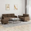 Sofa Sofos komplektas su pagalvėlėmis, 3 dalių, rudas, audinys