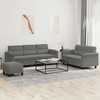 Sofa Sofos komplektas su pagalvėlėmis, 3 dalių, pilkas, audinys