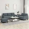 Sofa Sofos komplektas su pagalvėlėmis, 3 dalių, pilkas, aksomas