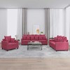 Sofa Sofos komplektas su pagalvėlėmis, 3 dalių, vyno, aksomas