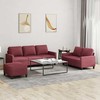 Sofa Sofos komplektas su pagalvėlėmis, 3 dalių, vyno, audinys