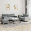 Sofa Sofos komplektas su pagalvėlėmis, 3 dalių, pilkas, audinys