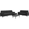 Sofa Sofos komplektas su pagalvėlėmis, 3 dalių, juodas, aksomas