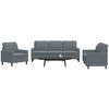 Sofa Sofos komplektas su pagalvėlėmis, 3 dalių, pilkas, aksomas