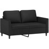 Sofa Sofos komplektas su pagalvėlėmis, 3 dalių, juodas, dirbtinė oda