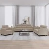 Sofa Sofos komplektas su pagalvėlėmis, 3 dalių, taupe, audinys