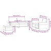 Sofa Sofos komplektas su pagalvėlėmis, 3 dalių, juodas, aksomas