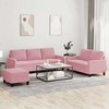 Sofa Sofos komplektas su pagalvėlėmis, 3 dalių, rožinis, aksomas