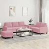 Sofa Sofos komplektas su pagalvėlėmis, 3 dalių, rožinis, aksomas