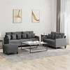 Sofa Sofos komplektas su pagalvėlėmis, 3 dalių, pilkas, audinys