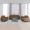 Sofa Sofos komplektas su pagalvėlėmis, 3 dalių, rudas, audinys