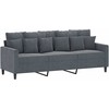 Sofa Sofos komplektas su pagalvėlėmis, 3 dalių, pilkas, aksomas