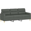 Sofa Sofos komplektas su pagalvėlėmis, 3 dalių, pilkas, audinys