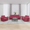 Sofa Sofos komplektas su pagalvėlėmis, 3 dalių, vyno, aksomas