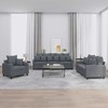 Sofa Sofos komplektas su pagalvėlėmis, 3 dalių, pilkas, aksomas