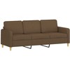Sofa Sofos komplektas su pagalvėlėmis, 3 dalių, rudas, audinys