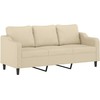 Sofa Sofos komplektas su pagalvėlėmis, 3 dalių, kreminis, audinys