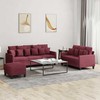Sofa Sofos komplektas su pagalvėlėmis, 3 dalių, vyno, audinys