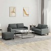 Sofa Sofos komplektas su pagalvėlėmis, 3 dalių, pilkas, audinys