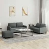 Sofa Sofos komplektas su pagalvėlėmis, 3 dalių, pilkas, audinys