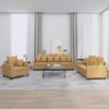 Sofa Sofos komplektas su pagalvėlėmis, 3 dalių, rudas, aksomas