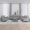 Sofa Sofos komplektas su pagalvėlėmis, 3 dalių, pilkas, audinys
