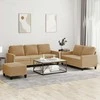 Sofa Sofos komplektas su pagalvėlėmis, 3 dalių, rudas, aksomas