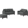 Sofa Sofos komplektas su pagalvėlėmis, 3 dalių, pilkas, audinys