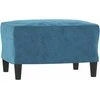 Sofa Sofos komplektas su pagalvėlėmis, 3 dalių, mėlynas, aksomas