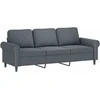 Sofa Sofos komplektas su pagalvėlėmis, 3 dalių, pilkas, aksomas