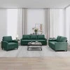 Sofa Sofos komplektas su pagalvėlėmis, 3 dalių, žalias, aksomas
