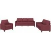 Sofa Sofos komplektas su pagalvėlėmis, 3 dalių, vyno, audinys