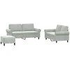 Sofa Sofos komplektas su pagalvėlėmis, 3 dalių, pilkas, aksomas