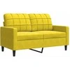 Sofa Sofos komplektas su pagalvėlėmis, 3 dalių, geltonas, aksomas