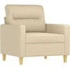 Sofa Sofos komplektas su pagalvėlėmis, 3 dalių, kreminis, audinys