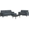 Sofa Sofos komplektas su pagalvėlėmis, 3 dalių, pilkas, aksomas